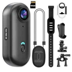 4K Mini WiFi Action Camera 64GB Thumb POV Portable Body Cam